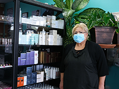 Cecilia Quiroa in her Northridge business, Cecy’s Beauty Salon