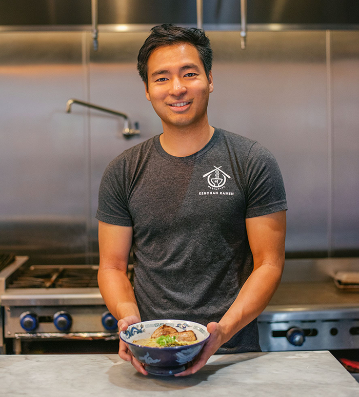 Kenshi Kobayashi, co-founder of Kenchan Ramen, a local business that creates authentic and chef crafted DIY Ramen kits for home cooks