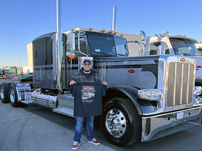 Salvador Medina, owner of Medina Truck and Transport, obtained access to capital through the South Valley BusinessSource Center to purchase a state-of-the-art 2023 Peterbilt 579 Electrical Vehicle (EV)