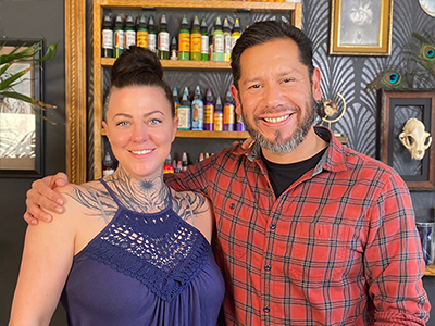 Nicole Petrou and Jesse Gomez, co-owners of Raven’s Nest Tattoo in Highland Park, expanded from a startup studio to an established boutique space where they can  develop apprenticeships for new artists