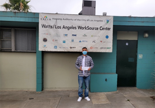 LARCA Participant Alfredo at the Watts Los Angeles WorkSource Center