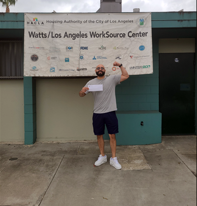 LARCA Participant Sergio at the Watts Los Angeles WorkSource Center