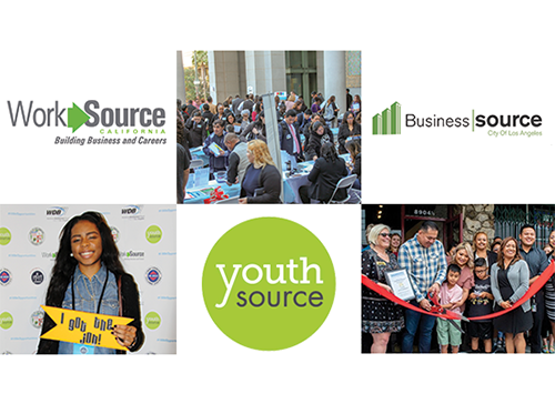 Economic & Workforce Development Department's Employment, Business and Youth Service logos