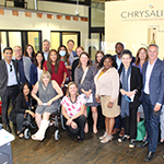 California Labor Secretary Natalie Palugyai (first row, third from left) recently visited LA:RISE partner Chrysalis to learn more about how the program helps individuals with high barriers to employment enter the workforce
